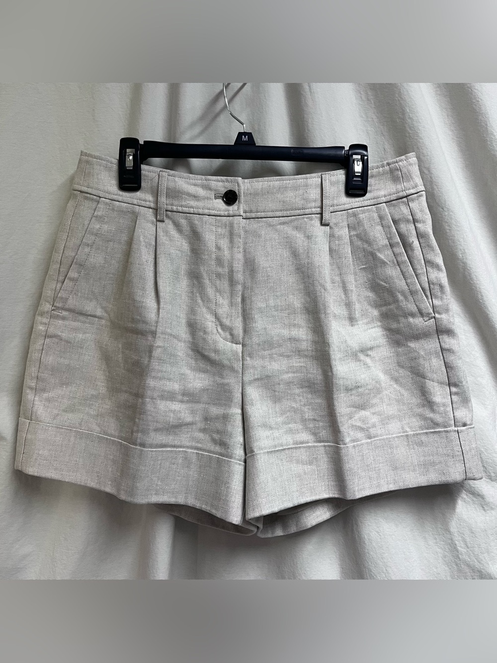 J Crew Shorts Women SZ 10 Line Blend Cuffed Tan Color High Rise Lined Pockets